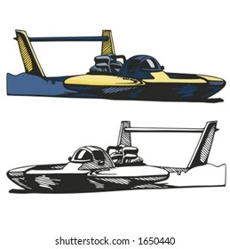 Power boat. Vector illustration