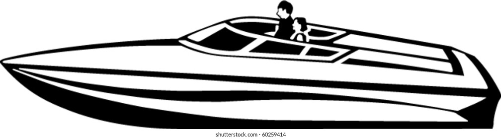Power Boat Vector Illustration