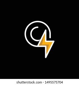 Power Bolt Circle Creative Modern Logo