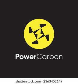 Power bolt circle design vector