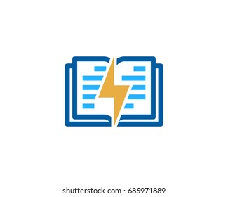 Power Book Icon Logo Design Element