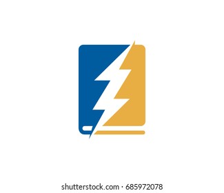 Power Book Icon Logo Design Element