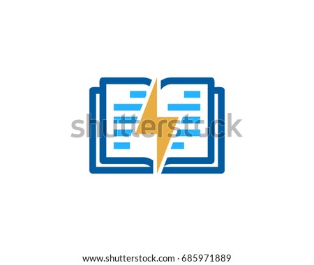 Power Book Icon Logo Design Element