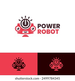 power bot mascot logo vector