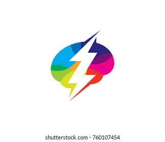 Power Brain Icon Logo Design Element