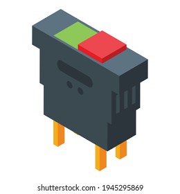 Power breaker icon. Isometric of power breaker vector icon for web design isolated on white background