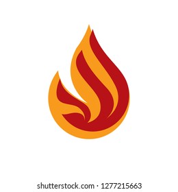 The power of burning fire, nature element vector illustration for use in petrol and gas advertising.