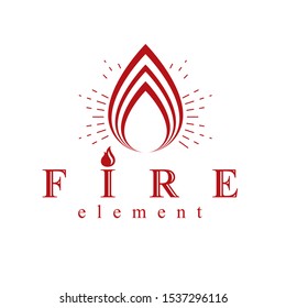 The power of burning fire, nature element vector logo for use in petrol and gas advertising.
