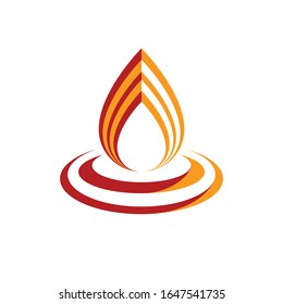 The power of burning fire, nature element vector illustration for use in petrol and gas advertising.