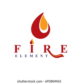 The power of burning fire, nature element vector logo for use in petrol and gas advertising.
