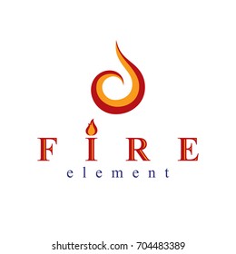 The power of burning fire, nature element vector logo for use in petrol and gas advertising.