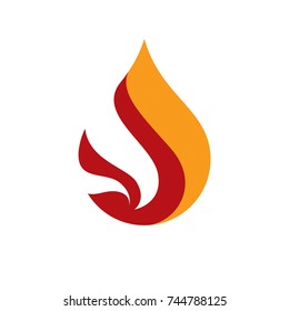 The power of burning fire, nature element vector illustration for use in petrol and gas advertising.