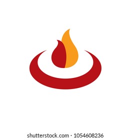 The power of burning flame, fire element abstract vector illustration for use in graphic design.