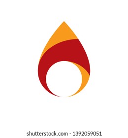 The power of burning flame, fire element abstract vector illustration for use in graphic design.