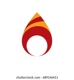 The power of burning flame, fire element abstract vector illustration for use in graphic design.