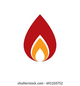 The power of burning flame, fire element abstract vector illustration for use in graphic design.