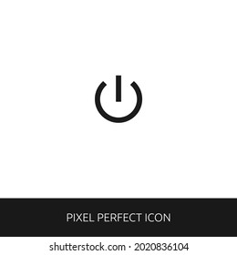 Power buton Pixel Perfect Icon for Web, App, Presentation. editable outline style. simple icon vector eps 10