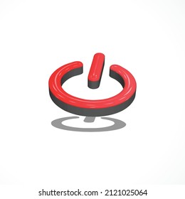 power button 3d icon render