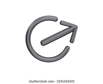 Power button with 3d vector icon cartoon minimal style