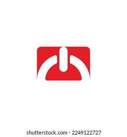 abstrakter Negativlogo des Betriebsschalters 