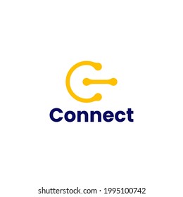 power button abstract outline logo design