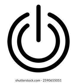Power Button Action - Technology Activation, Energy Control, and Digital Start Function Symbol