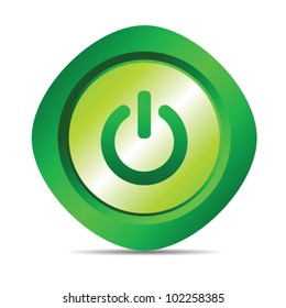 power button art vector illustration in green color