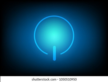 power button blue color on dark blue background vector illustrations