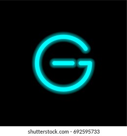 Power button blue glowing neon ui ux icon. Glowing sign logo vector