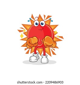 the power button boxer character. cartoon mascot vector