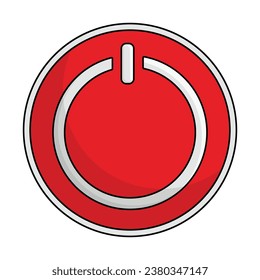 Power button in cartoon style isolated on white background. Power symbol vector illustration.