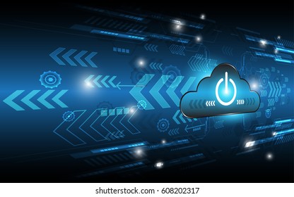 Power button and clound service Technology abstract communication hi-speed, innovation concept,perspective design