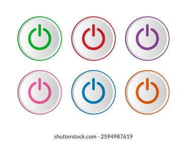 Power Button Collection Vector Illustration