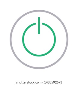 power button colour line vector icon