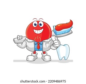 the power button dentist illustration. character vector