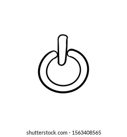 power button doodle icon vector hand drawing