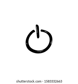 power button doodle icon vector hand drawing 