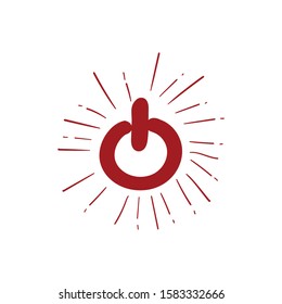 power button doodle icon vector hand drawing 