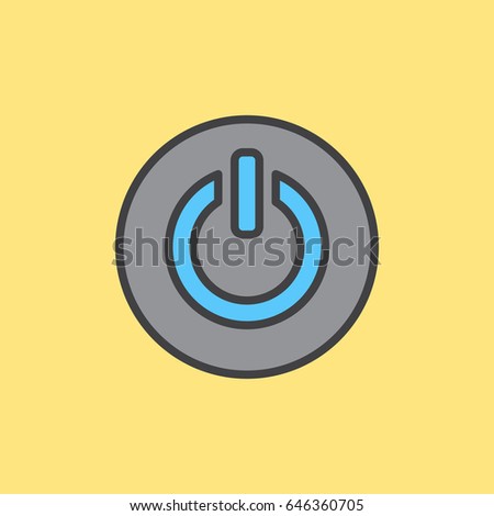 Power button filled outline icon, colorful vector sign