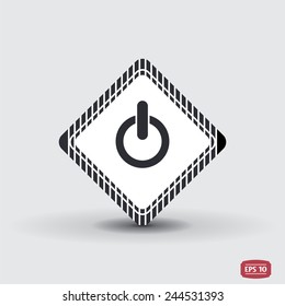 Power button. Flat design style. Made vector illustration