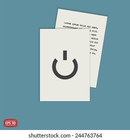 Power button. Flat design style. Made vector illustration