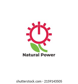 power button flower shape nature symbol vector