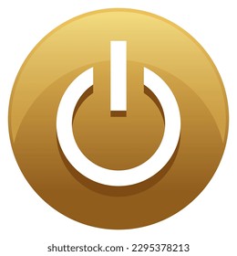 Power Button Gold Icon Design Vector