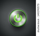 power button with green light eps10 vector illustration