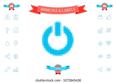 Power button - halftone logo.