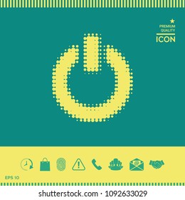 Power button - halftone logo.