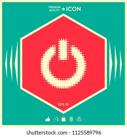 Power button - halftone logo.