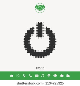 Power button - halftone logo.