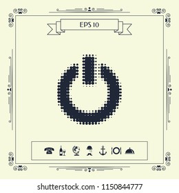 Power button - halftone logo.