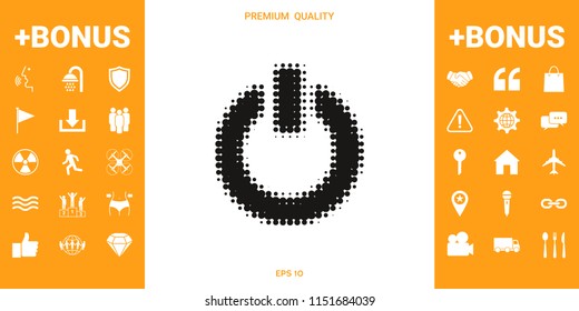 Power button - halftone logo.